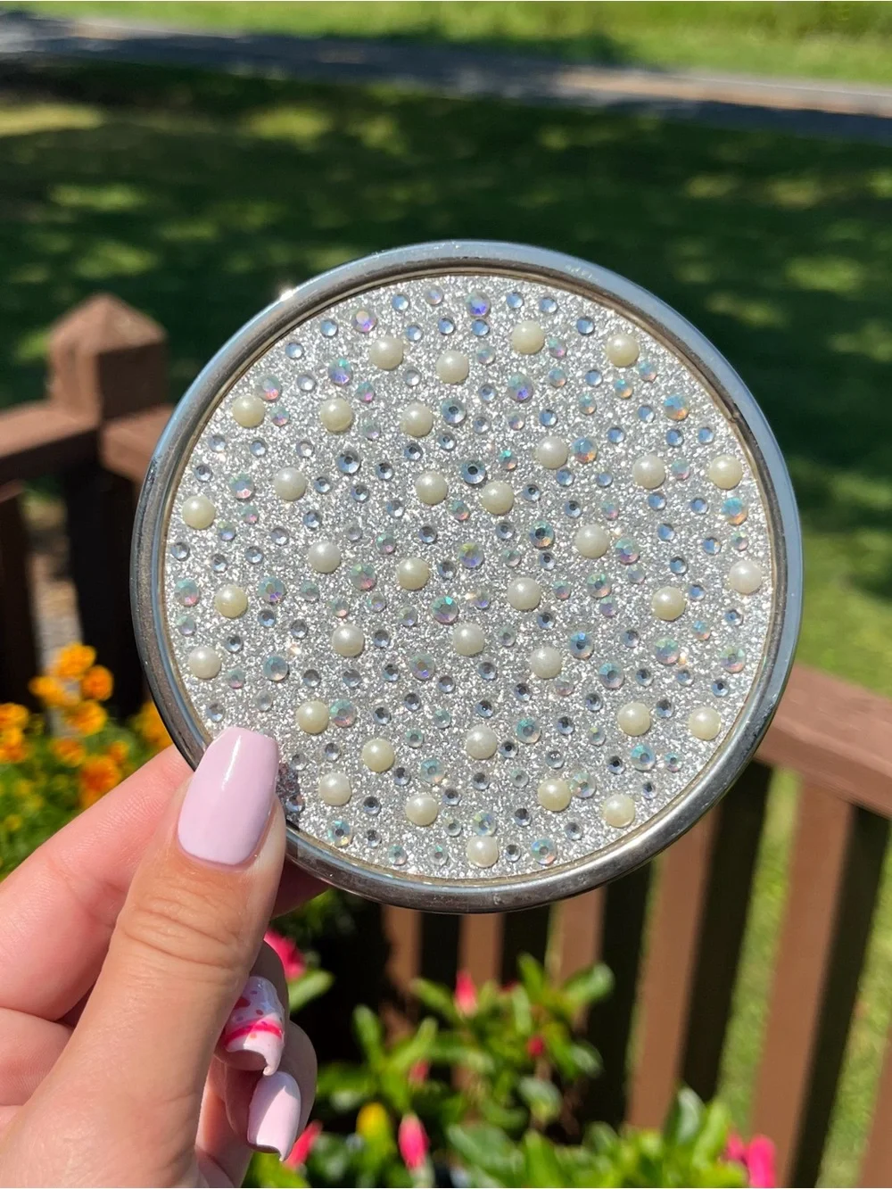 Bath and Body Works Bling Pearl Gem 3 Wick Candle Lids Set - Picture 5 of 10